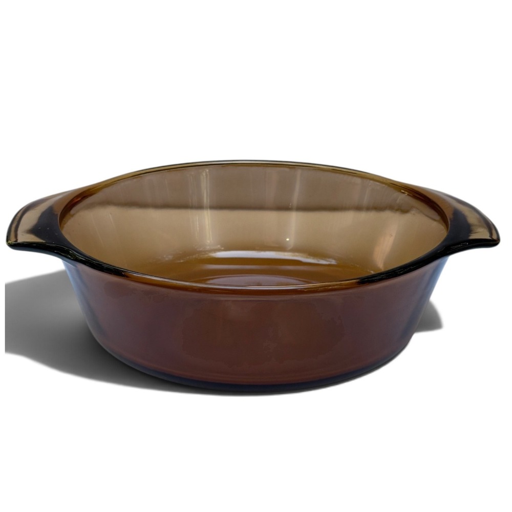 Anchor Hocking Fire King Casserole Dish Amber Glass 1 Quart Brown